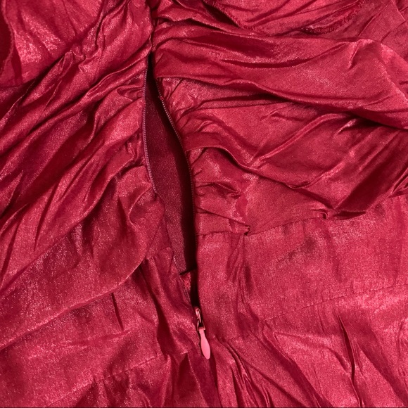 ❤️ Gorgeous Deep Red Fashionable Party One Shoulder Top - Picture 10 of 15